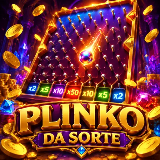 Bolinha caindo pela pirâmide de pinos do jogo Plinko