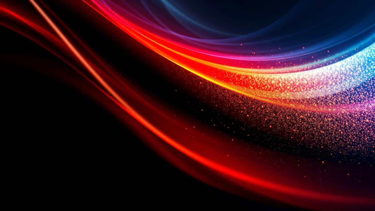 Close-up abstrato de pixels de TV, transicionando entre OLED, QLED, Mini LED e MicroLED.