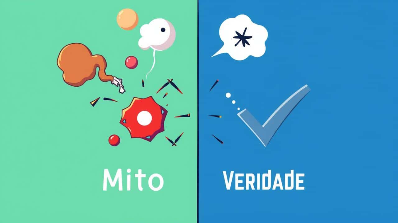 Ilustração de mitos e verdades em streaming.