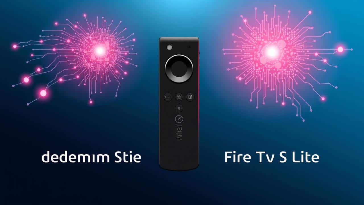 Ilustração conceitual de fluxos de dados e circuitos, representando o desempenho de hardware dos dispositivos Fire TV Stick.