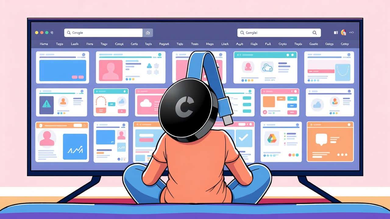 Pessoa pesquisando ofertas de Chromecast 4K online.