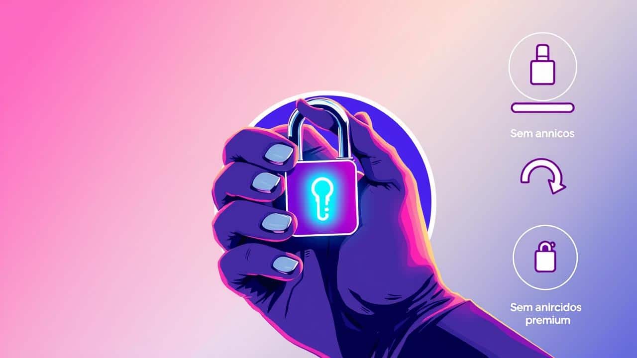 Ilustração conceitual de uma chave desbloqueando recursos avançados de streaming, simbolizando o Plex Pass.