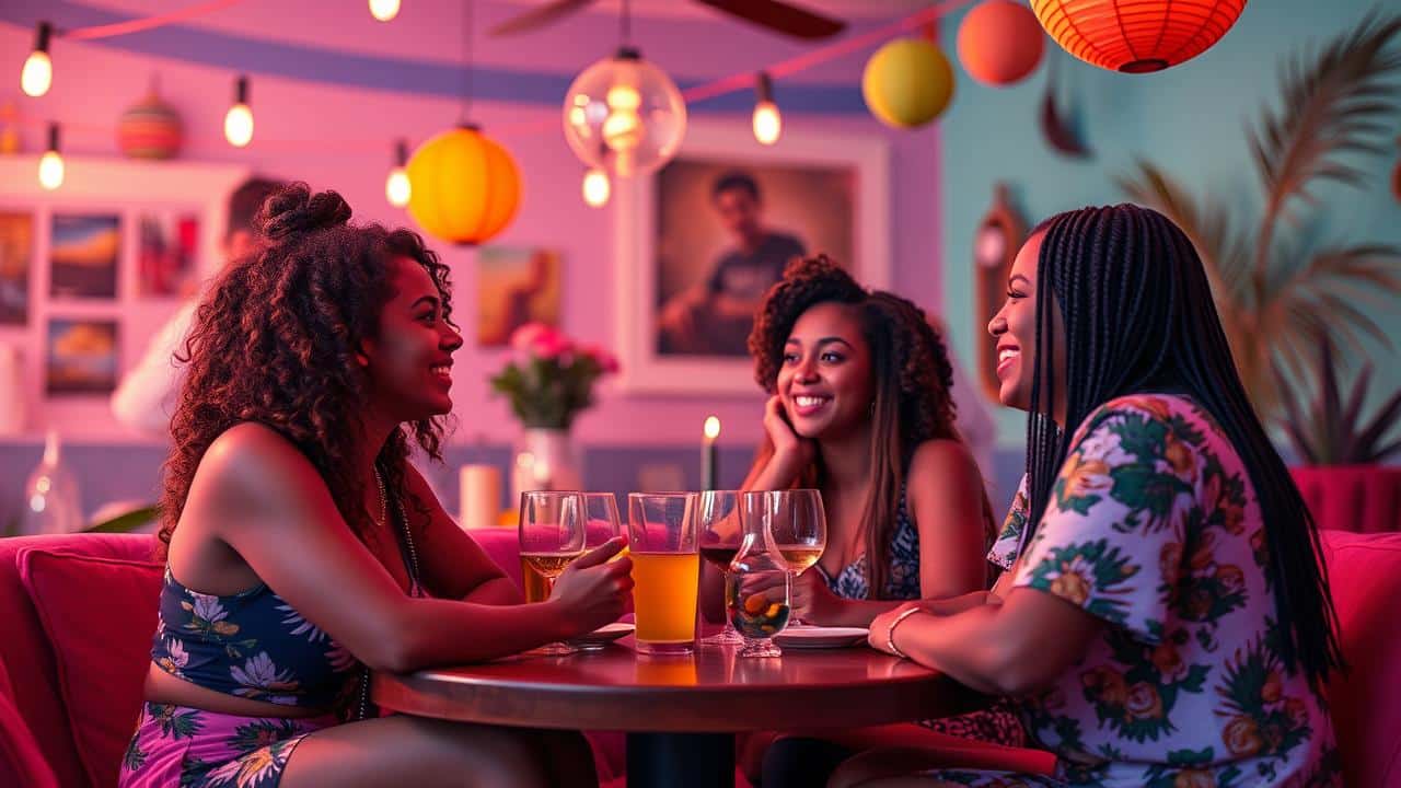 Cena fotorealista celebrando a autenticidade e diversidade cultural das produções brasileiras de reality shows da Netflix.
