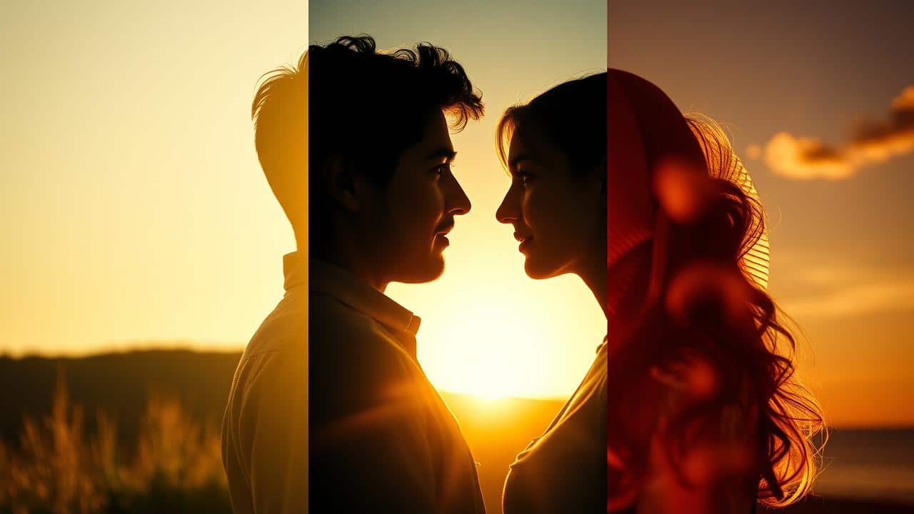 Colagem de cenas de filmes LGBTQ+ da Netflix, representando drama e comédia.
