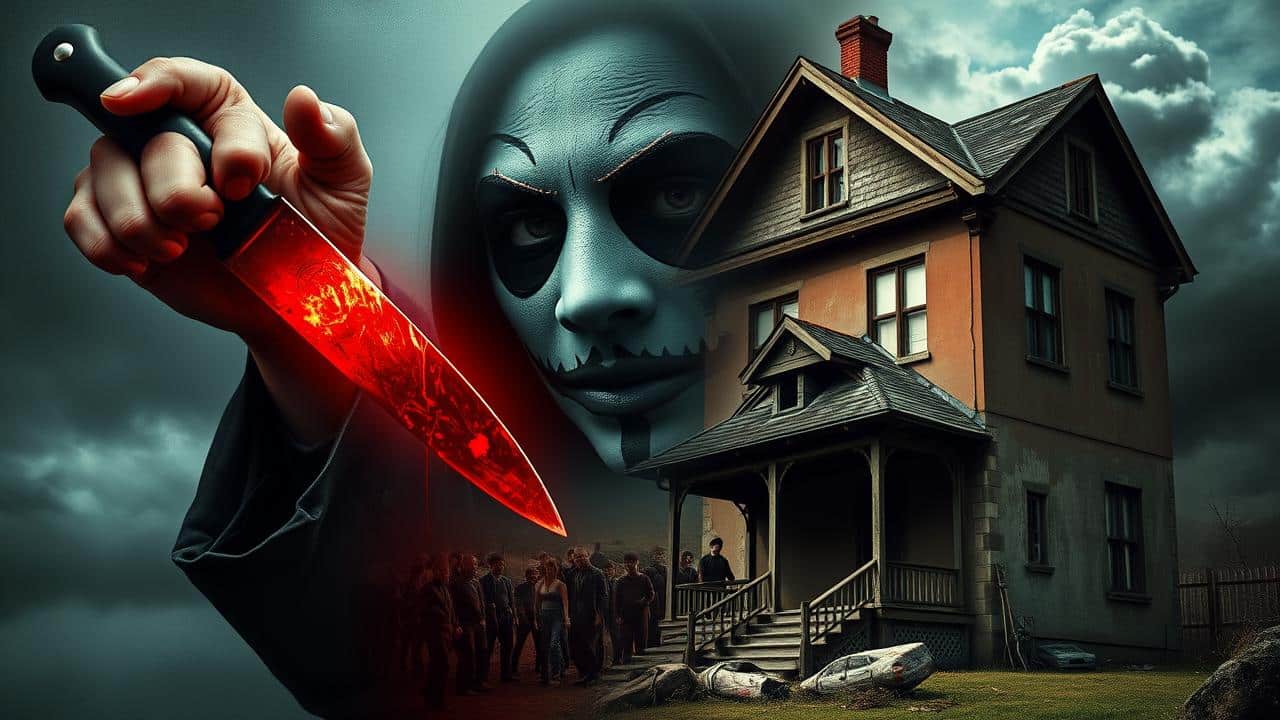 Colagem visual de diferentes subgêneros do terror.