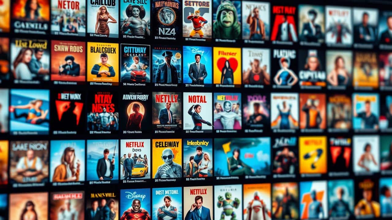 Interface do Vivo Play App com múltiplas capas de filmes e séries.
