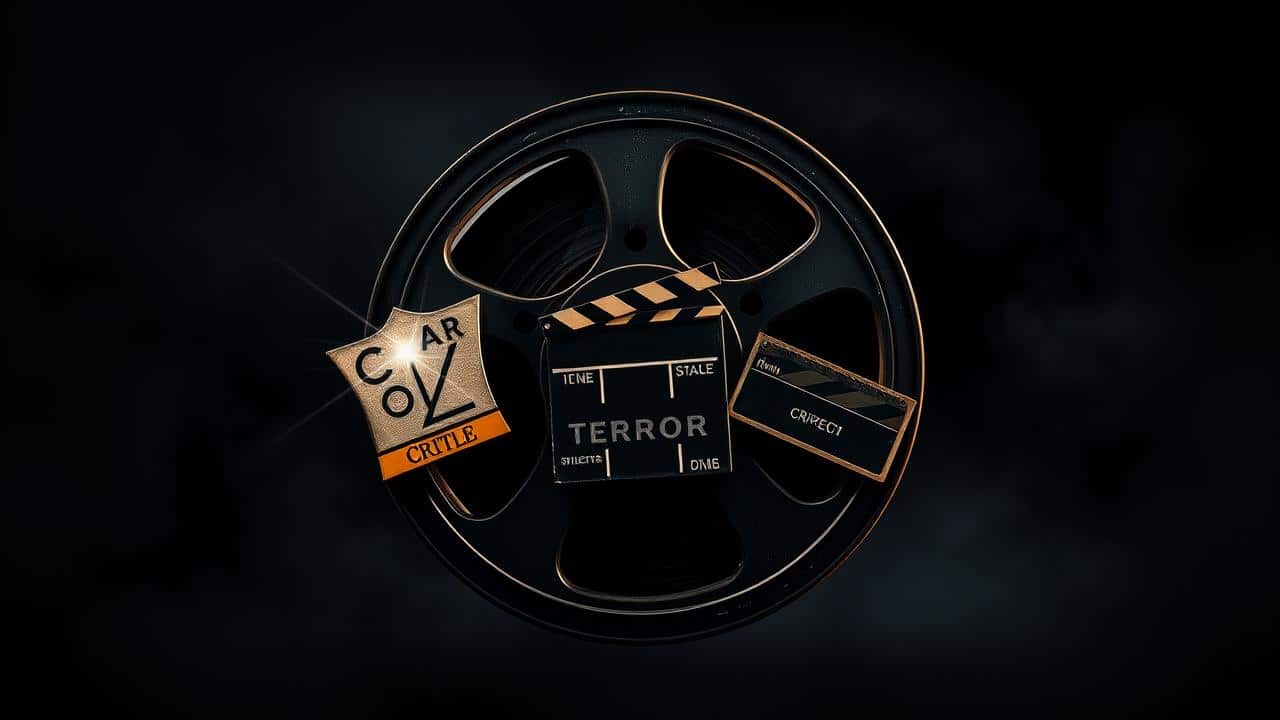 Símbolos visuais de critérios de seleção de filmes de terror.