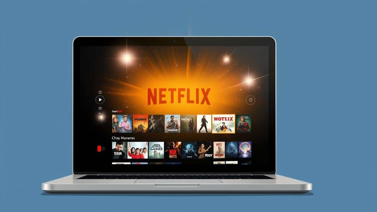 Uma chave digital desbloqueando categorias ocultas da Netflix em uma tela de tablet.