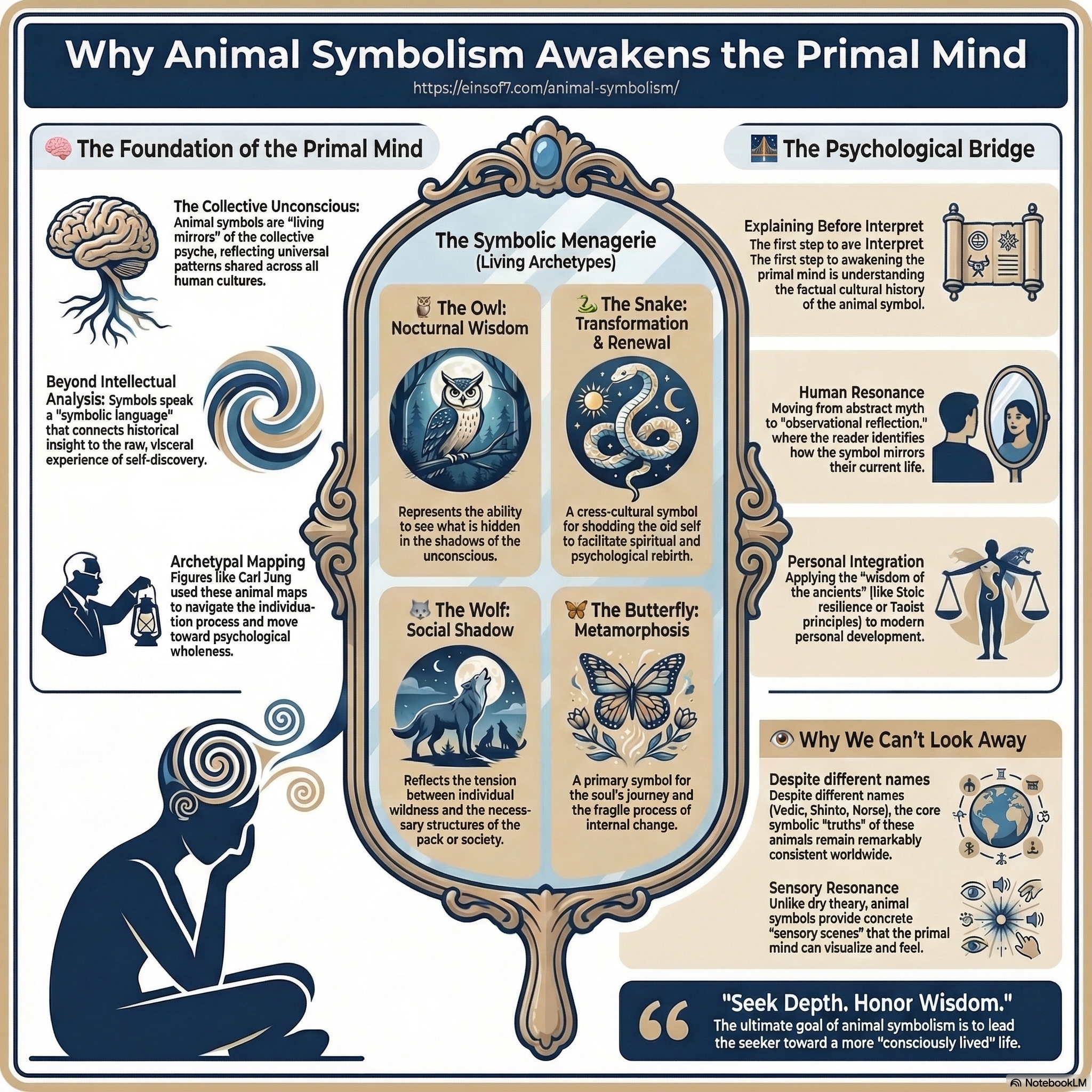 Animal symbolism infographic: how animals mirror the human psyche across cultures